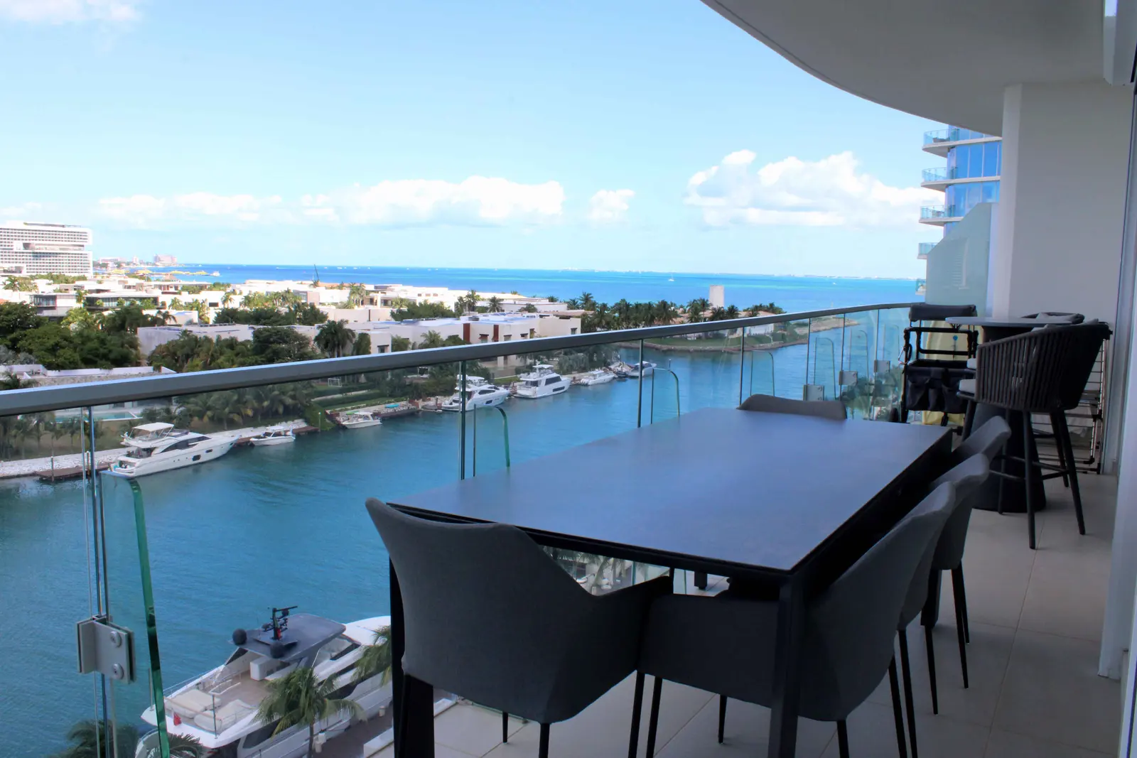 SLS Marina 7 residence in Puerto Cancun - terrace view