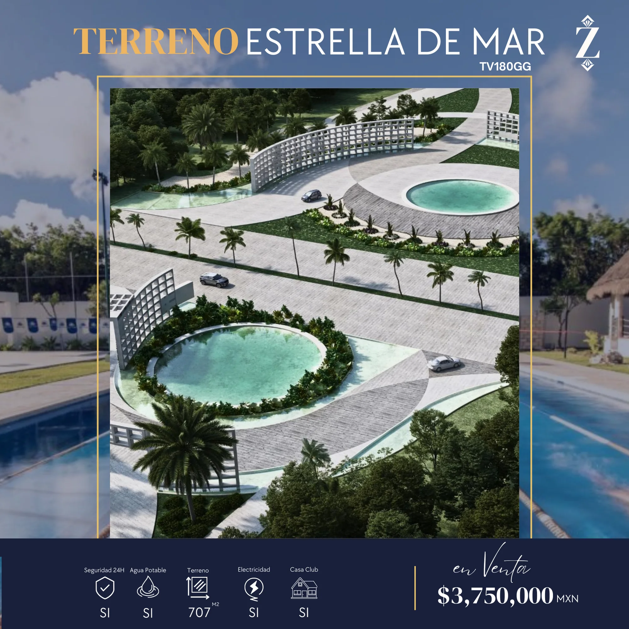 Estrella De Mar Land in Playa del Carmen - TERRENO ESTRELLA DE MAR TV180GG